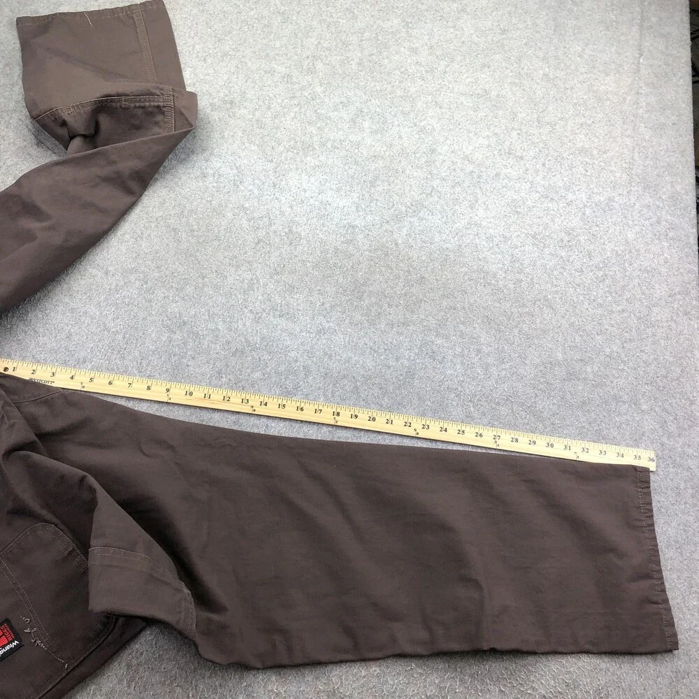 Wrangler Pants Mens 40x34 Brown Canvas Cargo Relaxed Straight Riggs Workwear